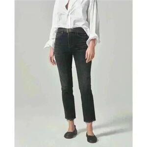 Citizens of Humanity Jolene High Rise Jeans in Stormy Black Size 25